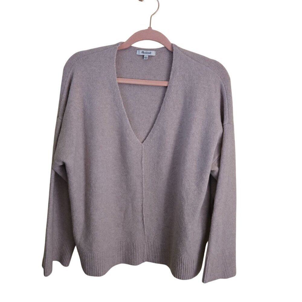 Madewell Staley V Neck Pullover Sweater Coziest Yarn Blush 2023 Size L